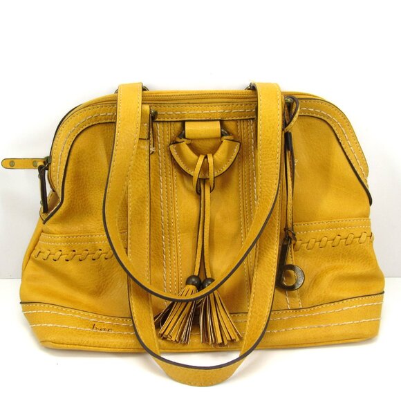 b.o.c. Women's Mustard Yellow Double Handle Shoulder Bag with Tassel & Charm - Picture 13 of 13